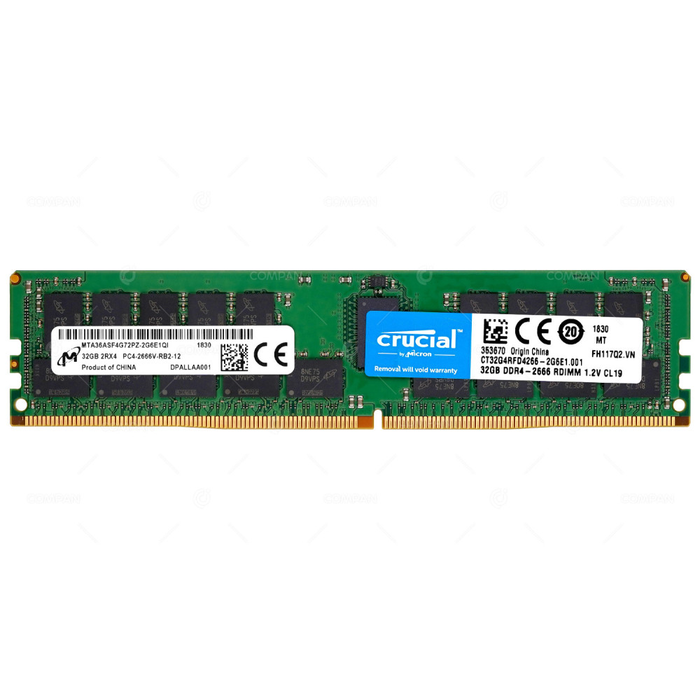 CT32G4RFD4266-2G6E1 CRUCIAL DDR4 SDRAM 32GB 2RX4 PC4-21333 2666MHZ RDIMM CL19
